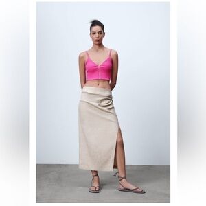 Zara Hot Pink Zip Up Tank